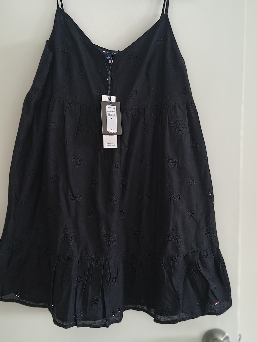 Tommy Hilfiger Black Eyelet Tiered Slip Dress (NEW w/Tags)